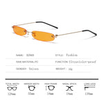 Small Orange Rimless Rectangle Sunglasses