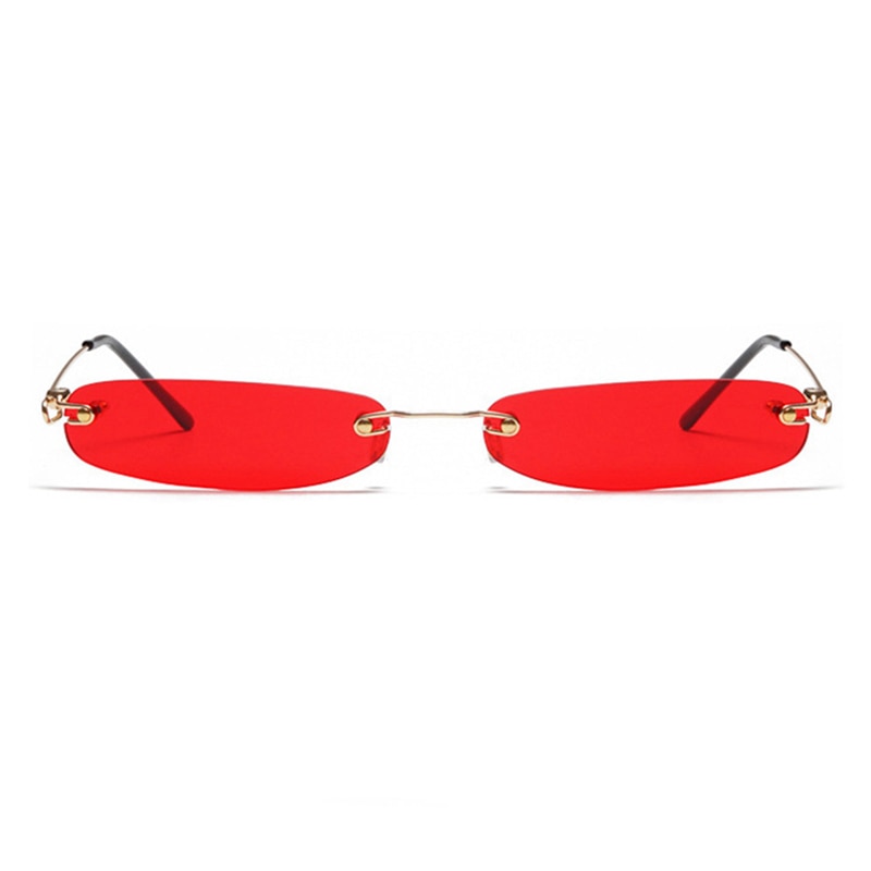 Small Orange Rimless Rectangle Sunglasses