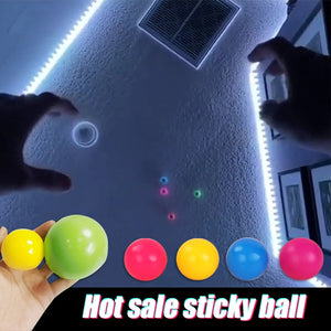 Kids Toys Stick Wall Ball Stress Relief Toys Sticky Squash Ball Globbles Decompression Toy Sticky Target Ball Catch Throw Ball