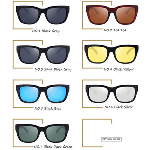 Polarized Square Sunglasses Men Plastic Retro Classic Eyeglasses Vintage
